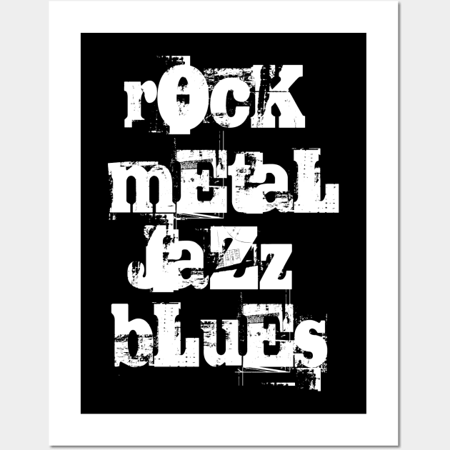 rock punk blues jazz lover Wall Art by lkn